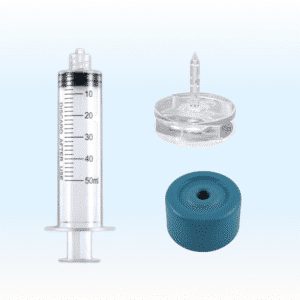 MDerma.Jet Syringe 0.5ml, Rubber Cap, Connector
